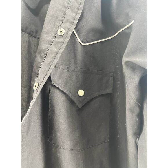 Plains Western Wear Black Pearl Snap Shirt Mens L Long Sleeve Cowboy Rodeo - Picture 3 of 6